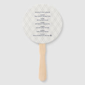 Navy, White & Cloud Dancer Preppy Golf Programma Handwaaier (Achterkant)
