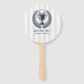 Navy, White & Cloud Dancer Preppy Golf Programma Handwaaier (Voorkant)