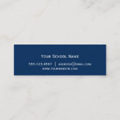 Navy white collegiate afstuderen insert name card contactkaartje (Achterkant)