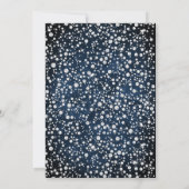 Navy White Diamond Floral Quinceanera Invitation Kaart (Achterkant)