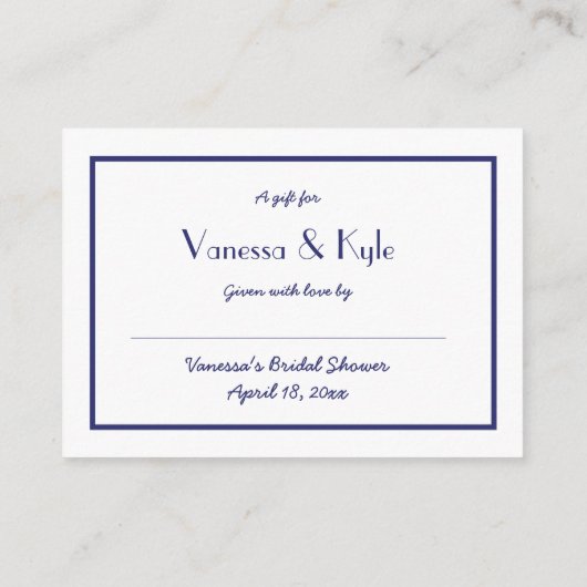 Navy White Display vrijgezellenfeest invoegkaart + Informatiekaartje (Achterkant)