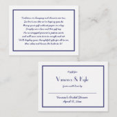 Navy White Display vrijgezellenfeest invoegkaart + Informatiekaartje (Voorkant / Achterkant)