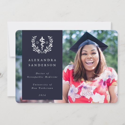 Navy+White Doctor in de osteopathische geneeskunde Aankondiging (Voorkant)