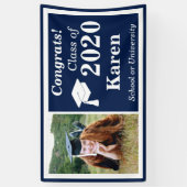 Navy White Een fotoklasse van 2024 Afstuderen Spandoek (Verticaal)