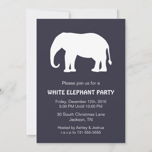 Navy White Elephant Holiday Party nodigt uit Kaart (Voorkant)