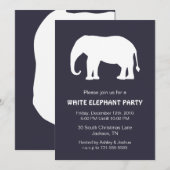 Navy White Elephant Holiday Party nodigt uit Kaart (Voorkant / Achterkant)