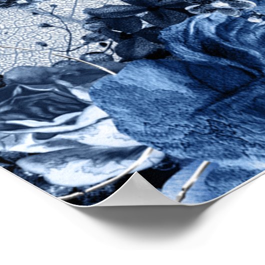 Navy & White en Silver Foil Vrijgezellenfeest Welk Poster (Hoek)