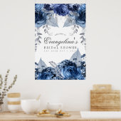 Navy & White en Silver Foil Vrijgezellenfeest Welk Poster (Keuken)