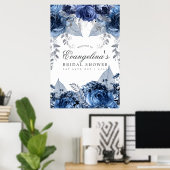 Navy & White en Silver Foil Vrijgezellenfeest Welk Poster (Thuiskantoor)