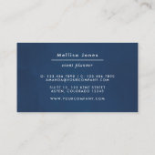 Navy, White en Silver Visitekaartje (Achterkant)