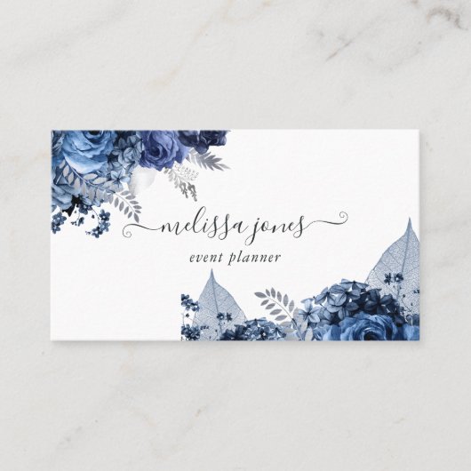 Navy, White en Silver Visitekaartje (Voorkant)