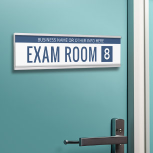 Navy White Exam Room for Dentist Doctor Kantoor Deurbordje