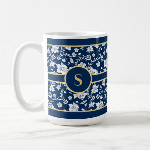 Navy White Floral Mok
