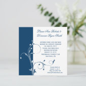 Navy White Floral Swirls Post Wedding Kaart (Staand voorkant)