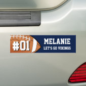 Navy White Football Team Bumpersticker (Op auto)