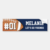 Navy White Football Team Bumpersticker (Voorkant)