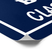 Navy White Gefeliciteerd Afstuderen Poster (Hoek)