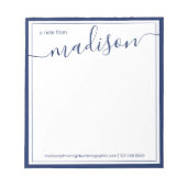Navy White - gepersonaliseerde naam | Van de burea Notitieblok (Voorkant)