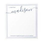 Navy White - gepersonaliseerde naam | van de burea Notitieblok (Voorkant)