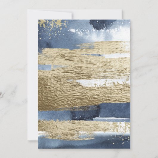 Navy White Gold Boy Baby shower Kaart (Achterkant)