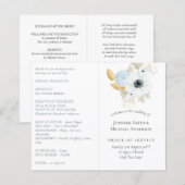 Navy White Gold Floral Wedding (Voorkant / Achterkant)