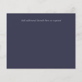 Navy White Gold Floral Wedding Save Date Budget (Achterkant)