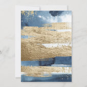 Navy White Gold Vrijgezellenfeest Kaart (Achterkant)