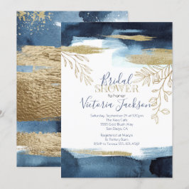 Navy White Gold Vrijgezellenfeest Kaart