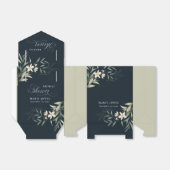 Navy White Greenery Floral Bunch Vrijgezellenfeest Bedankdoosjes (Uitgevouwen)