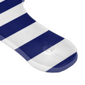 Navy White Horizontal Preppy Stripe Name Monogram Snijplank (Hoek)