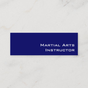 Navy White Martial Arts Instructor visitekaartjes