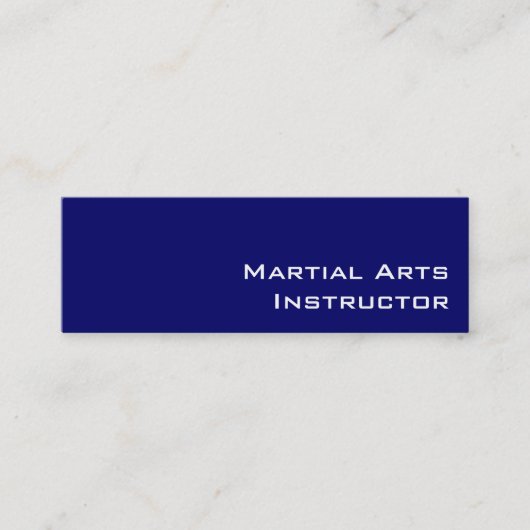 Navy White Martial Arts Instructor visitekaartjes (Voorkant)