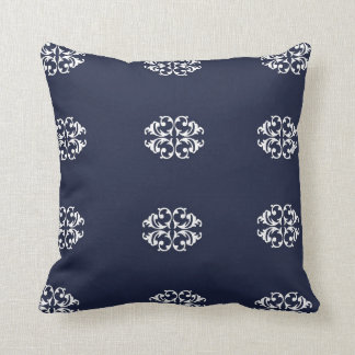 Navy, White, Medallion Ontworpen Sierkussen