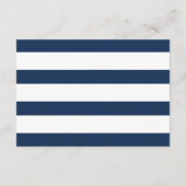 Navy & White Meneer & Mevrouw Elegante Script Brui Informatiekaartje (Achterkant)