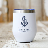 Navy & White Nautical Rope & Anchor Wedding Favor