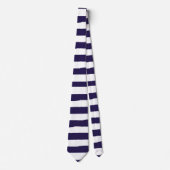 Navy White Nautical Simple Striped Stropdas (Voorkant)