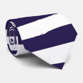 Navy White Nautical Simple Striped Stropdas (Opgerold)