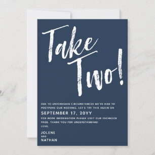 Navy & White, neem twee. Uitgestelde bruiloft Save The Date