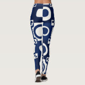 Navy White Pattern Leggings (Achterkant)