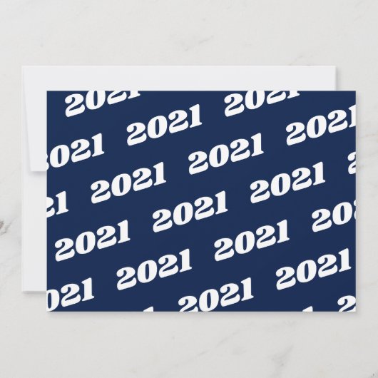 Navy White Photo Afstuderen Kaart (Achterkant)