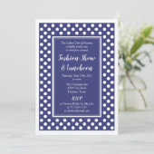 Navy White Polka Dot Corporate Business Party Kaart (Staand voorkant)