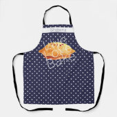 Navy White Polka Dots Live Love Bake Personalized Schort (Voorkant)