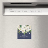 Navy & White Roses Vrijgezellenfeest Favor Magnet (Insitu (Vaatwasser))