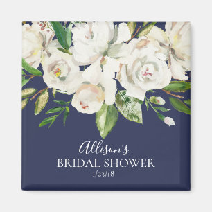 Navy & White Roses Vrijgezellenfeest Favor Magnet