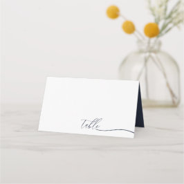 Navy White Script Lettertypetabel Plaatskaartje