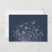 Navy White Script Typografie Menu Keuze RSVP (Achterkant)