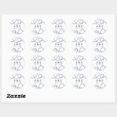 Navy & White | Seaworthy Wedding Monogram Ronde Sticker (Vel)