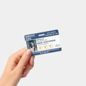 Navy White Servicehond 3 Logo & Foto ID Badge (Handheld)