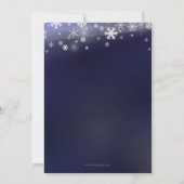 Navy White Snowflakes Corporate Holiday Party Kaart (Achterkant)