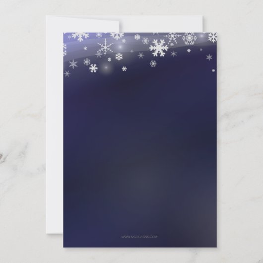 Navy White Snowflakes Corporate Holiday Party Kaart (Achterkant)